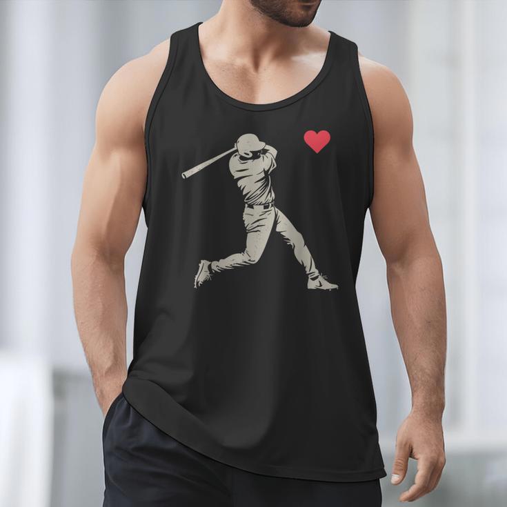 Valentines Day Baseball Batter Silhouette Heart Men Boy Kids Men Tank Top