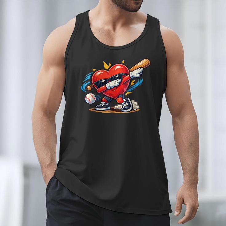 Valentines Day Baseball Dabbing Red Heart Love Boys Men Tank Top Valentines Day Baseball Dabbing Red Heart Love Boys Men Tank Top