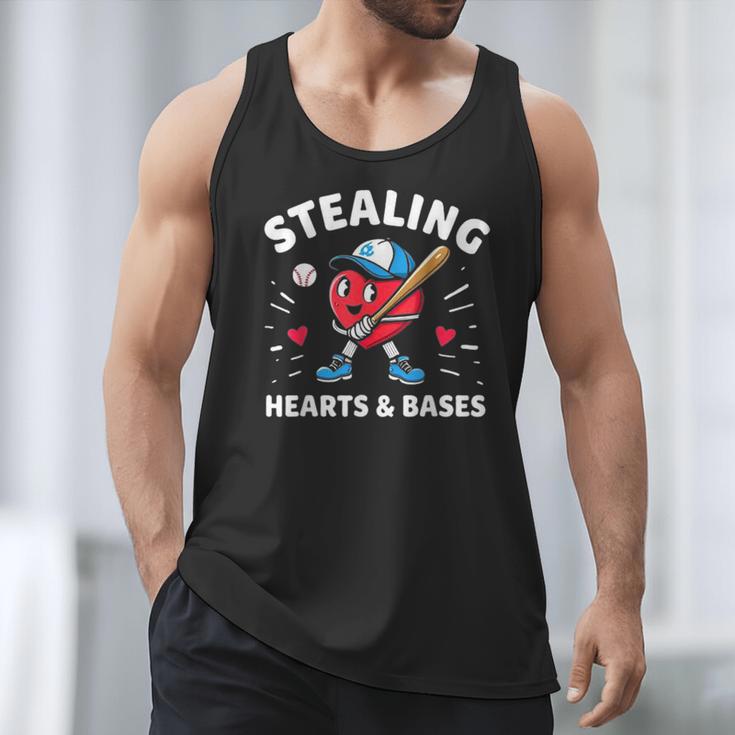 Valentines Day Baseball Stealing Hearts Bases Boys Kids Men Men Tank Top