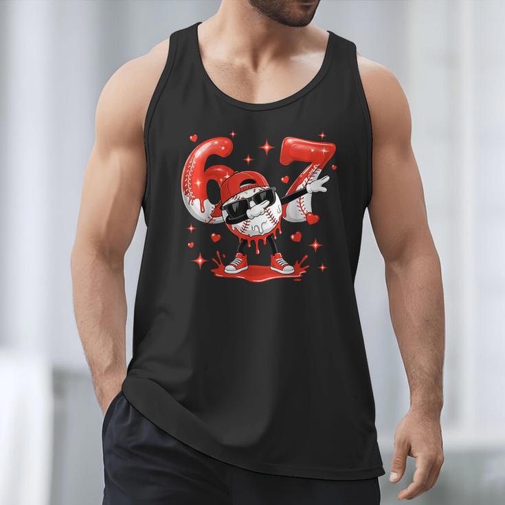 Valentines Day Six Seven Baseball 6 7 Meme Dab Heart Boys Men Tank Top