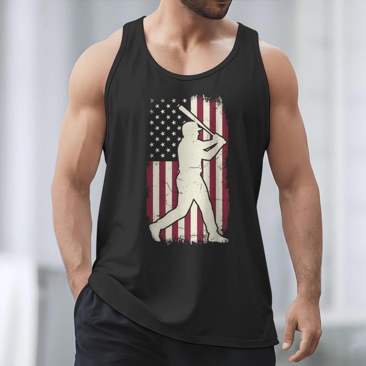 Vintage American Flag Baseball Batter Patriotic Home Run Men Tank Top Vintage American Flag Baseball Batter Patriotic Home Run Men Tank Top