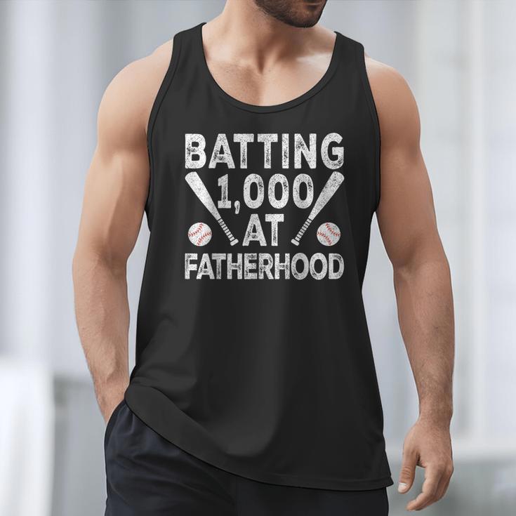 Vintage Baseball Dad Batting 1000 At Fatherhood Men Tank Top
