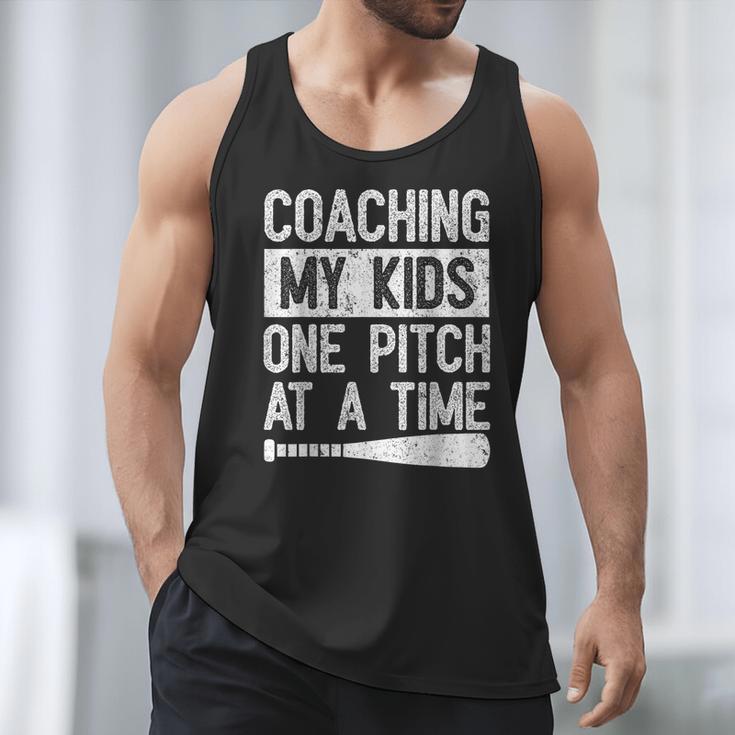 Vintage Coaching My Kids One Pitch At A Time Baseball Dad Men Tank Top Vintage Coaching My Kids One Pitch At A Time Baseball Dad Men Tank Top