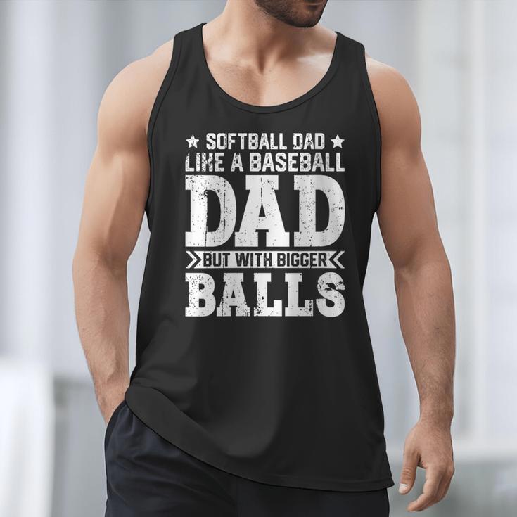 Vintage Softball Dad Like A Baseball Dad Fathers Day Men Tank Top