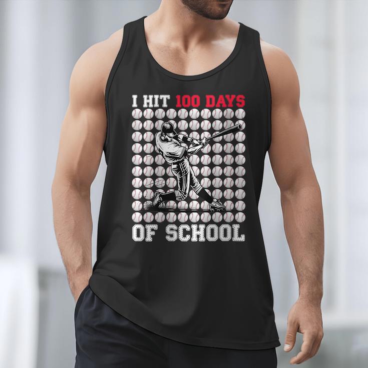 Women's I Hit 100 Days Of School Baseball 100th Day Boys Kids Men Tank Top