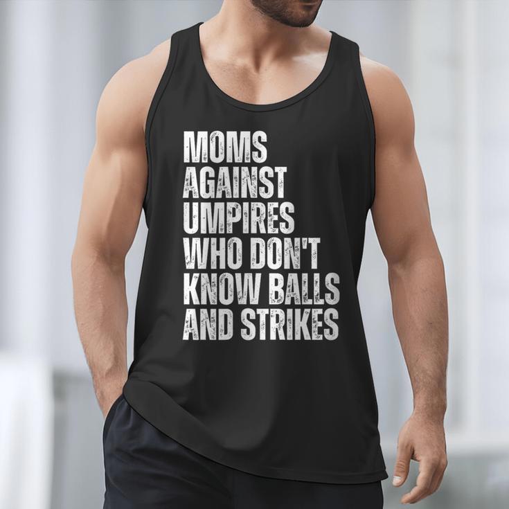 Women's Moms Against Umpires Parents Mom Baseball Sarcastic Men Tank Top