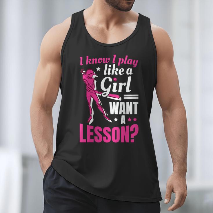 Women's Play Like A Girl Softball Baseball Girls Men Tank Top Women's Play Like A Girl Softball Baseball Girls Men Tank Top