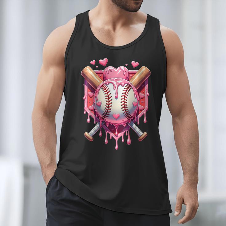 Women's Valentines Day Baseball Boys Ice Cream Drip Heart Youth Kids Men Tank Top