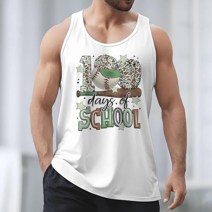 100 Days Of School Baseball Camo Men Boy Kid Men Tank Top