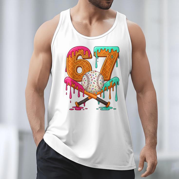 67 Ice Cream Drip Baseball Number 67 Player 67th Birthday Men Tank Top