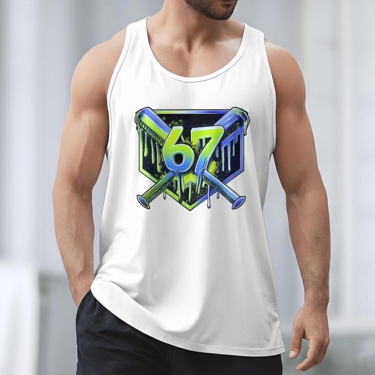 Awesome 67 Baseball Drip Effect Baseball 6-7 Meme Graphic Premium Tri-Blend Men Tank Top Awesome 67 Baseball Drip Effect Baseball 6-7 Meme Graphic Premium Tri-Blend Men Tank Top