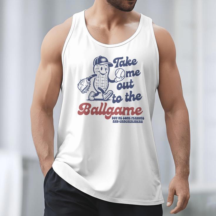 Take Me Out To The Ball Game Retro Peanuts Baseball Sports Men Tank Top