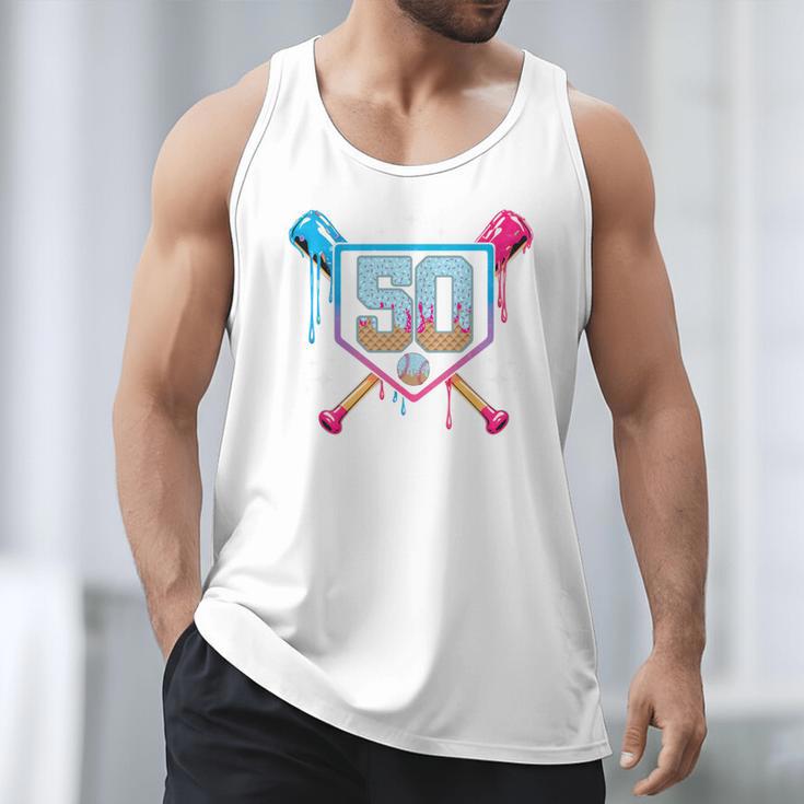 Baseball 50 Year Old Ice Cream Drip 50th Birthday Number 50 Men Tank Top