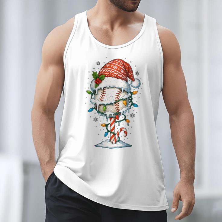 Baseball Christmas Ball Hat Snow Winter Premium Tri-Blend Men Tank Top