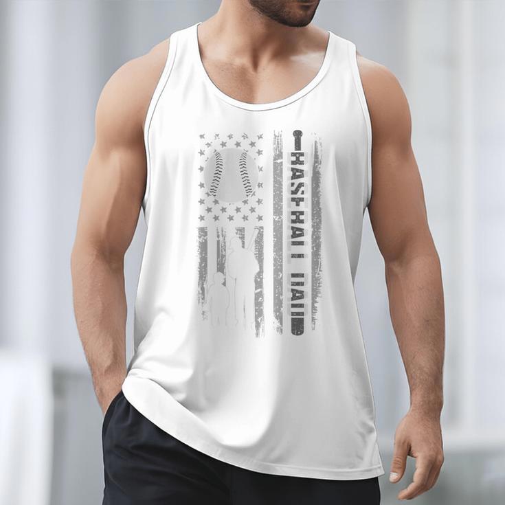 Baseball Dad Silhouette Bat Flag Stars Premium Men Tank Top Baseball Dad Silhouette Bat Flag Stars Premium Men Tank Top