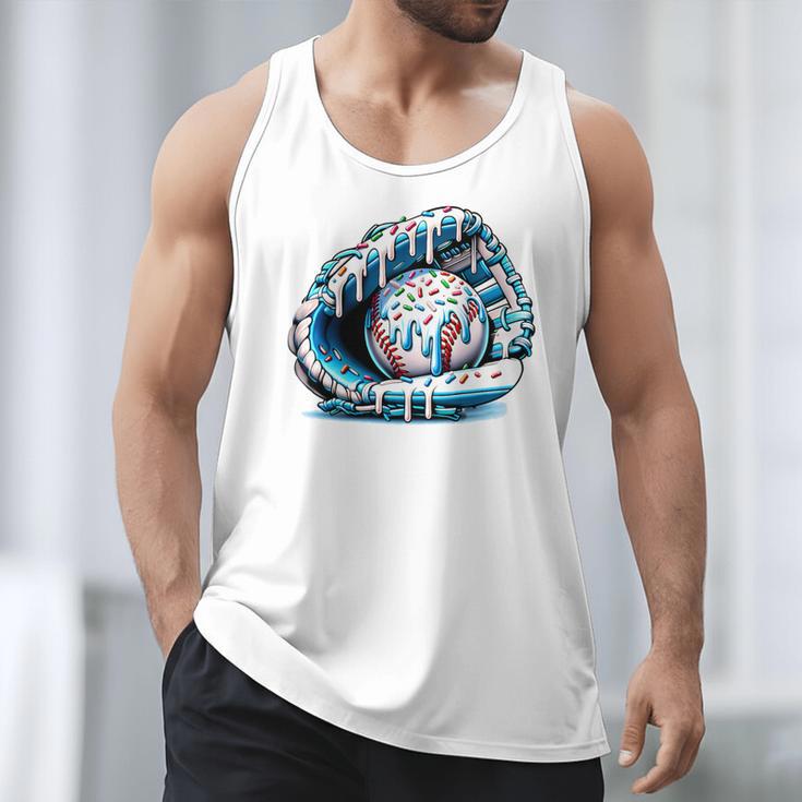 Baseball Drip Ice Cream Sprinkles Baseball Glove Premium Tri-Blend Men Tank Top