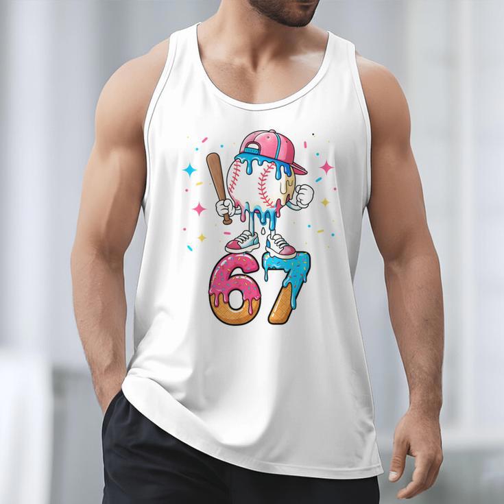 Baseball Drip Number 67 Six Seven Meme Ice Cream Dripping Men Tank Top