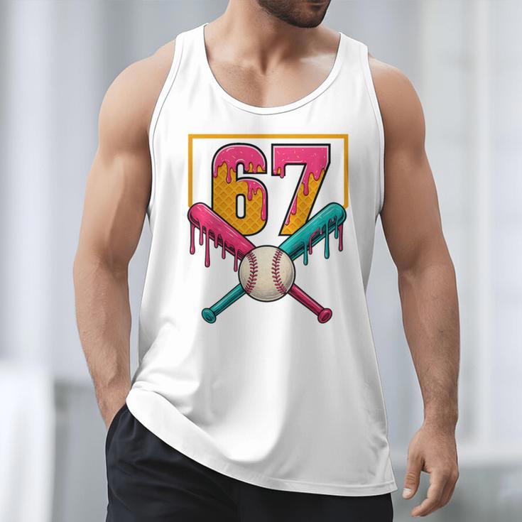 Baseball Ice Cream Drip Number 67 Player 67th Birthday Premium Tri-Blend Men Tank Top Baseball Ice Cream Drip Number 67 Player 67th Birthday Premium Tri-Blend Men Tank Top
