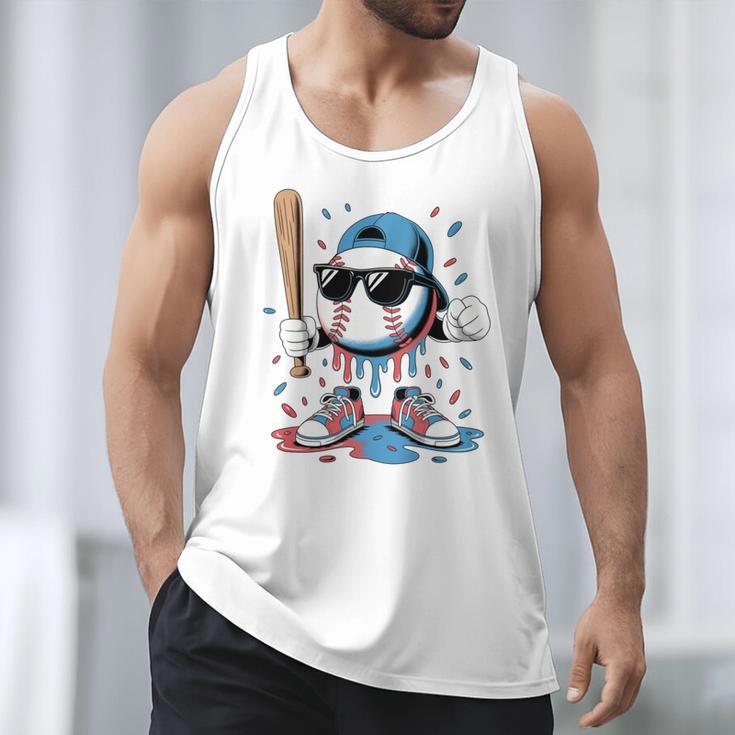 Baseball Lifestyle Apparel Youth Baseball Ice Cream Drip Men Tank Top Baseball Lifestyle Apparel Youth Baseball Ice Cream Drip Men Tank Top