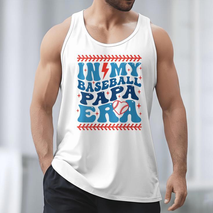 In My Baseball Papa Era Groovy Baseball Dad Family Matching Men Tank Top