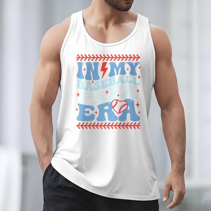 In My Baseball Papa Era Groovy Baseball Dad Family Matching Premium Men Tank Top