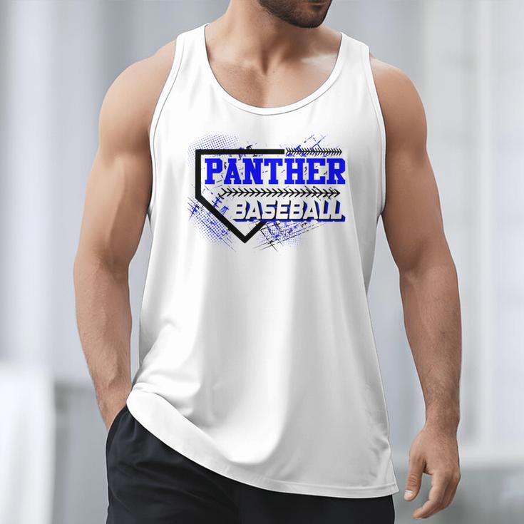 Blue Panther Baseball Home Plate Game Day Mascot Panther Men Tank Top Blue Panther Baseball Home Plate Game Day Mascot Panther Men Tank Top