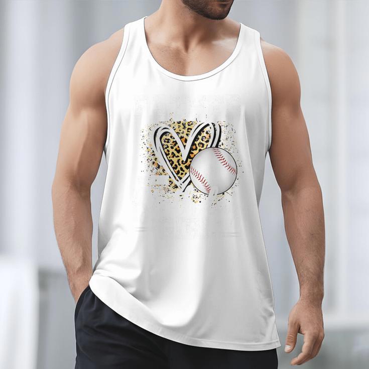 Father Of The Birthday Girl Baseball Dad Leopard Heart Premium Tri-Blend Men Tank Top