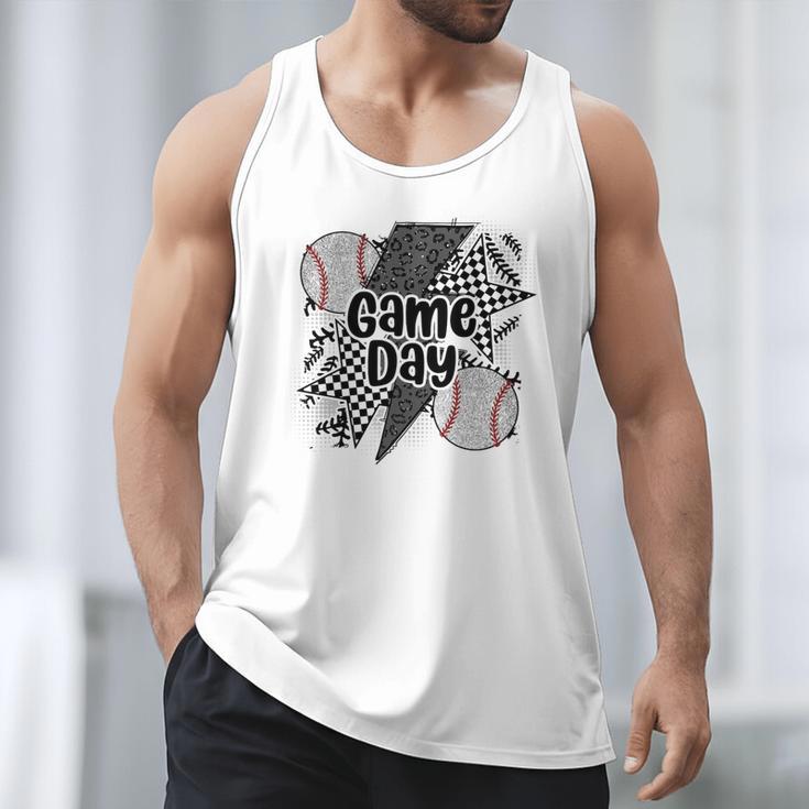 Game Day Baseball Retro Checkered Baseball Men Tank Top