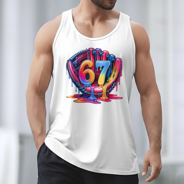 Gen Alpha Slang Ice Cream Drip Six Seven 67 Baseball Catcher Men Tank Top
