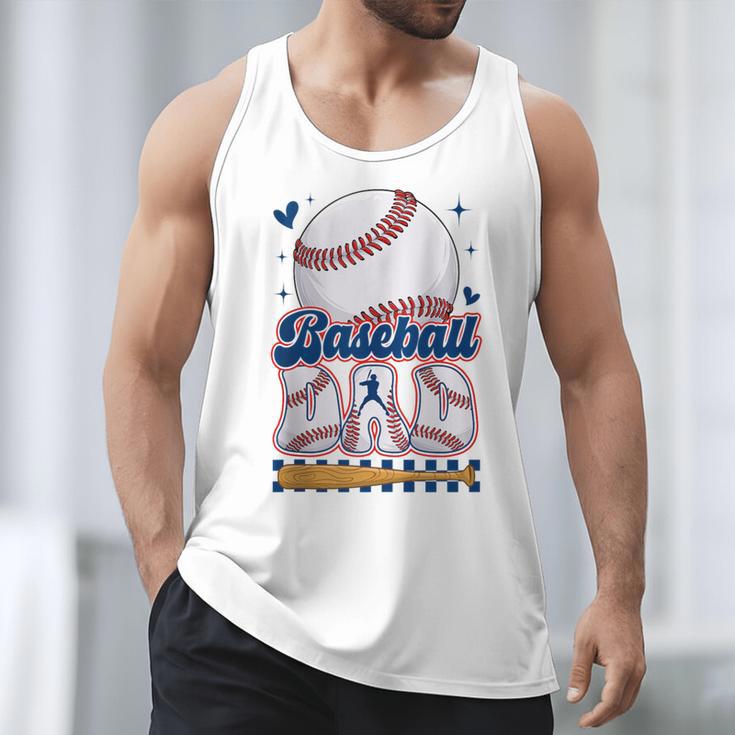 Groovy Baseball Dad Daddy Father Happy Fathers Day Men Guys Men Tank Top
