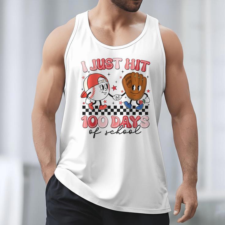 I Just Hit 100 Days Of School Baseball Boy Girl Teacher Men Tank Top I Just Hit 100 Days Of School Baseball Boy Girl Teacher Men Tank Top