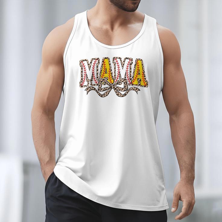 Leopard Baseball Softball Mama Bow Softball Baseball Mom Men Tank Top