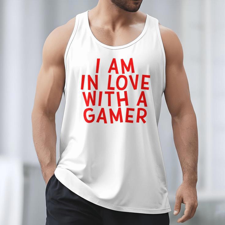 I Am In Love With A Gamer Cute Valentines Day Gamer Couple Raglan Baseball Tee Men Tank Top