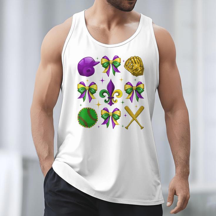 Mardi Gras Baseball Coquette Bow Fat Tuesday Parade Girls Men Tank Top Mardi Gras Baseball Coquette Bow Fat Tuesday Parade Girls Men Tank Top