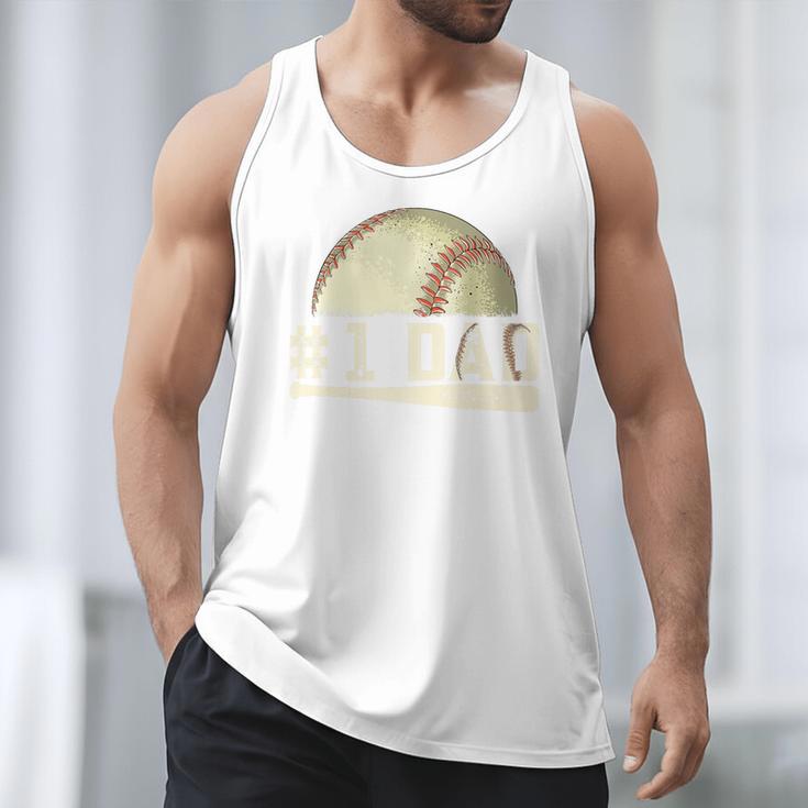 Number One Baseball Dad Fathers Day Baseball Player Dad Papa Premium Men Tank Top Number One Baseball Dad Fathers Day Baseball Player Dad Papa Premium Men Tank Top