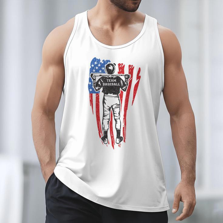 US Flag Baseball Player Batter Sport Lover Team Coach Family Men Tank Top US Flag Baseball Player Batter Sport Lover Team Coach Family Men Tank Top