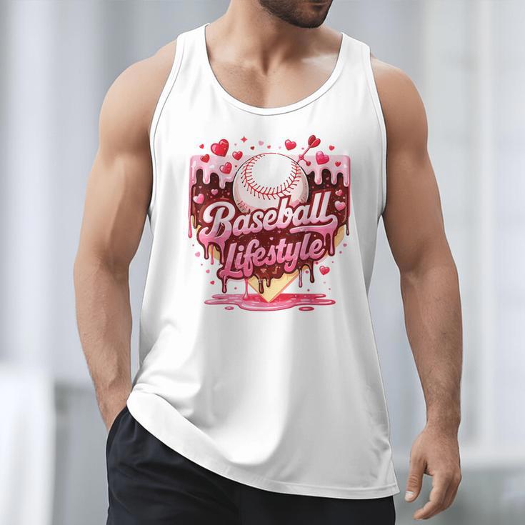 Valentine Baseball Lifestyle Home Plate Ice-Cream Drip Boys Men Tank Top