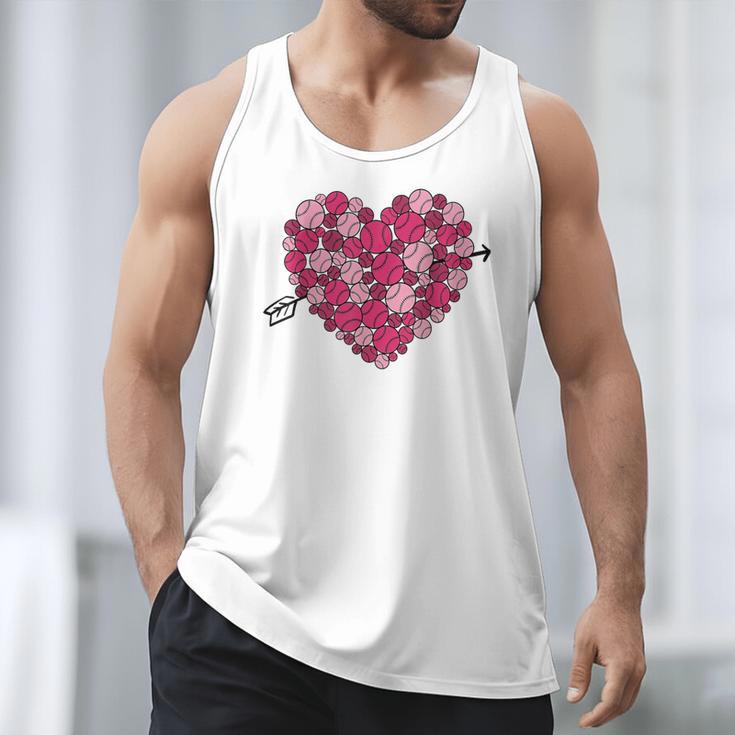 Valentine's Day Baseball Heart Softball Player Sports Lover Men Tank Top