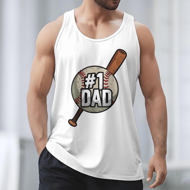 Vintage 1 Baseball Dad Daddy Father's Day Son And Daughter Men Tank Top