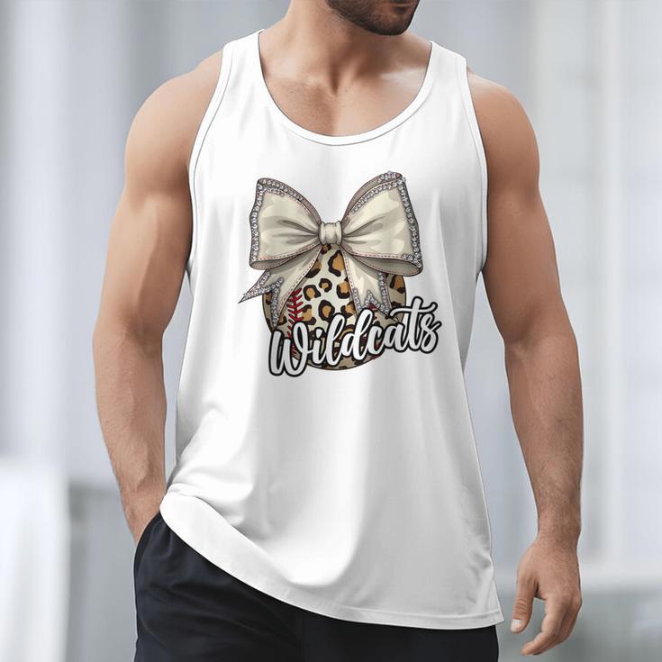 Wildcats Baseball Leopard Print Coquette Bow Mascot Game Day Men Tank Top Wildcats Baseball Leopard Print Coquette Bow Mascot Game Day Men Tank Top