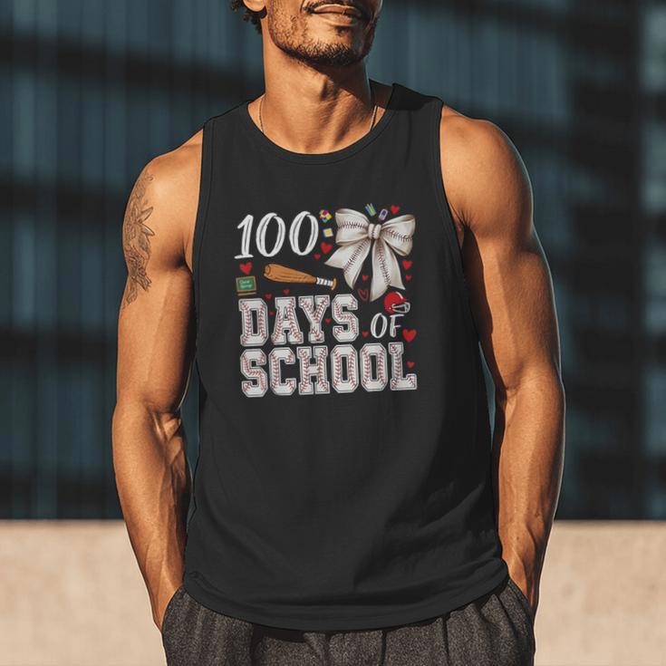 100 Days Of School Baseball 100th Day Of School Coquette Bow Men Tank Top