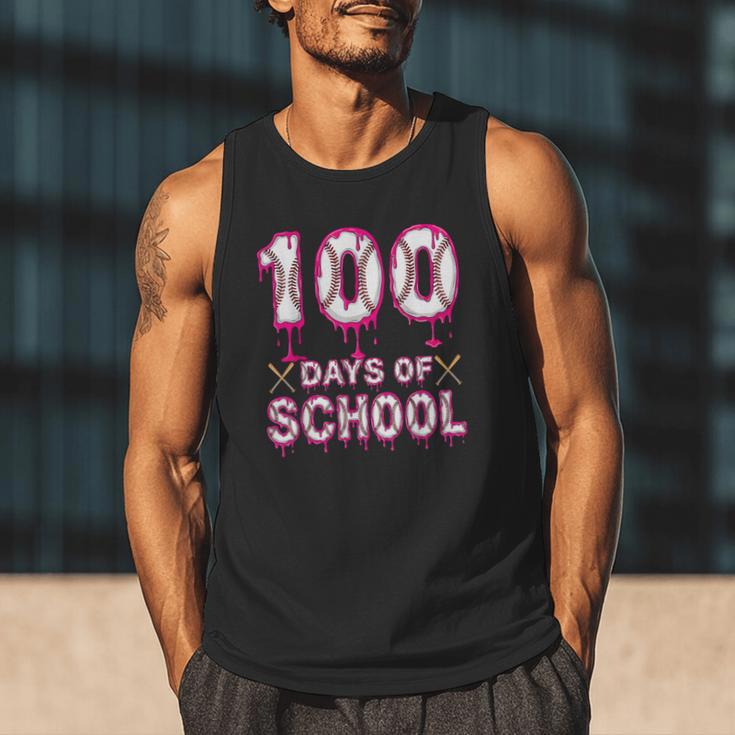 100 Days Of School Baseball Ice Cream Drip 100th Day Boys Men Tank Top