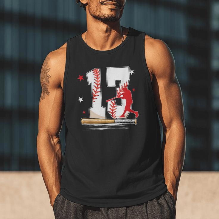 13 Years Old Baseball Birthday Boy 13th Bday Party Men Tank Top