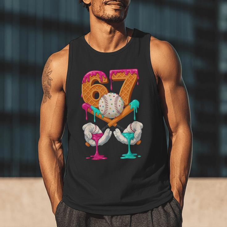 6 7 Ice Cream Drip Baseball Number 67 Player Boy Girl Kids Men Tank Top 6 7 Ice Cream Drip Baseball Number 67 Player Boy Girl Kids Men Tank Top