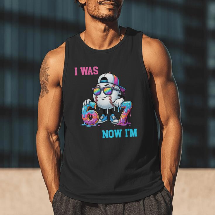 I Was 6 Now I'm 7 Baseball Birthday Drip Ice Cream Boy Men Tank Top