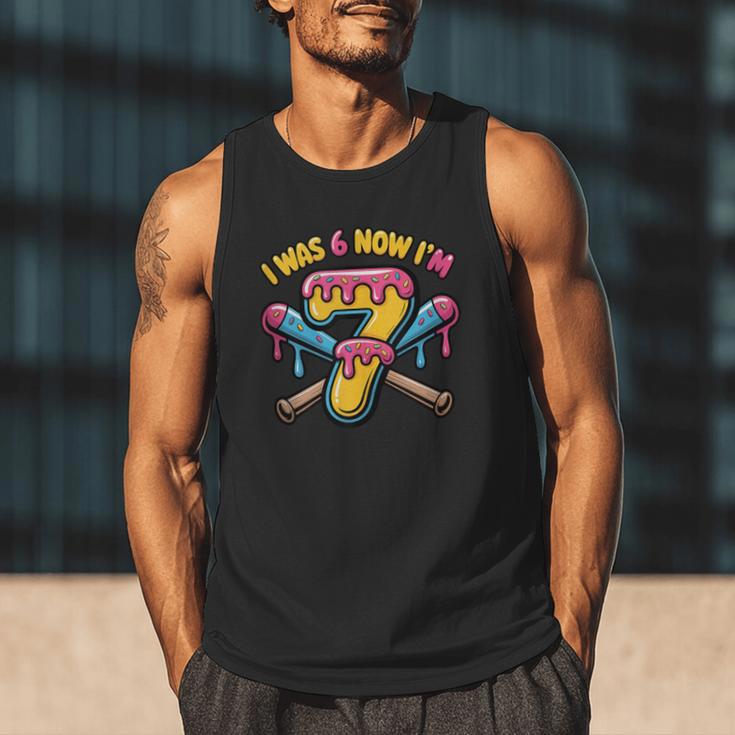 I Was 6 Now I'm 7 Dripping Ice Cream Baseball 67 Drip Men Tank Top I Was 6 Now I'm 7 Dripping Ice Cream Baseball 67 Drip Men Tank Top