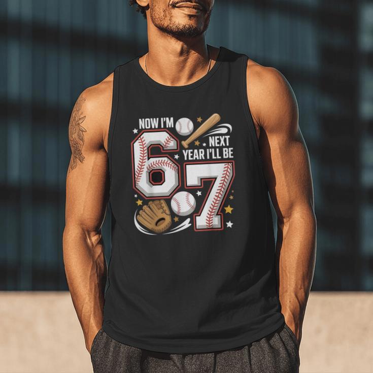 6 Year Old Birthday 67 Trend Baseball Now I’m 6 Next Year 7 Men Tank Top