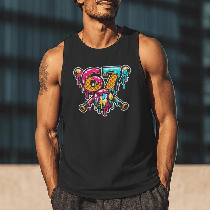 67 Baseball Ice Cream Drip Number Men Tank Top