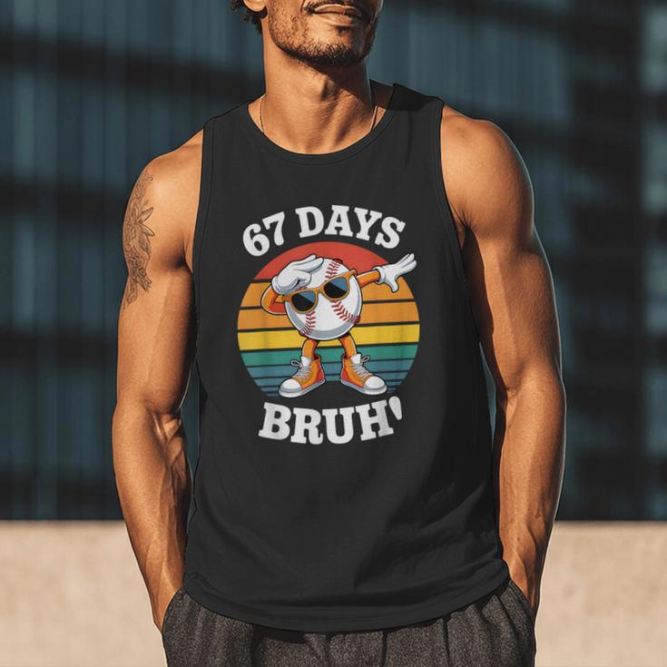 67 Days Of School Bruh Teacher Kids Dabbing Baseball Men Tank Top