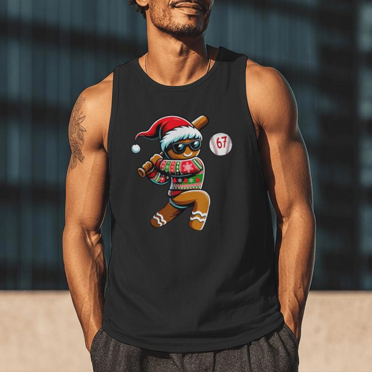 67 Gingerbread Man Playing Baseball Christmas 6 7 Meme Men Tank Top 67 Gingerbread Man Playing Baseball Christmas 6 7 Meme Men Tank Top